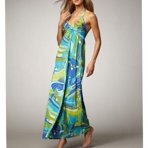 TRINA TURK Resort Bali Waves Long Maxi Dress Large